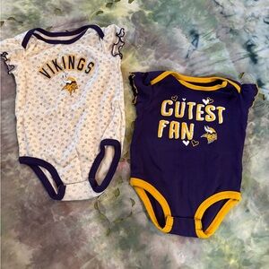 Set of 2 MN Vikings onesies, size 18 months